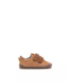 Детские кожаные кроссовки с застежкой-липучкой Mustang, коричневый