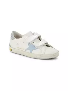Детские кожаные кроссовки Star Golden Goose, цвет White Blue