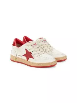 Детские кожаные кроссовки Star Golden Goose, цвет White Red