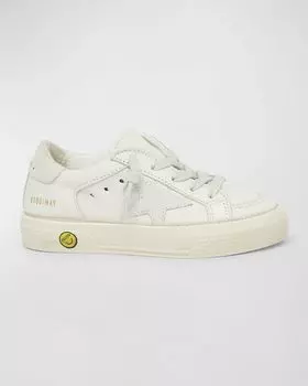 Детские кожаные низкие кеды May Golden Goose, цвет Optic White 10100