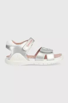 Детские кожаные сандалии Biomecanics, серебро