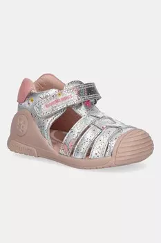 Детские кожаные сандалии Biomecanics, серебряный