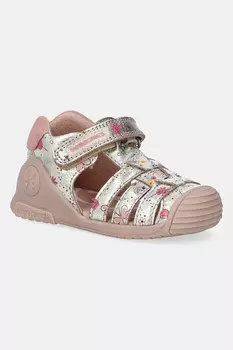 Детские кожаные сандалии Biomecanics, серебряный