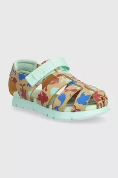 Детские кожаные сандалии Camper, зеленый