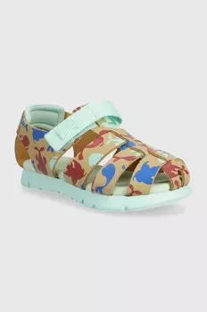 Детские кожаные сандалии Camper, зеленый