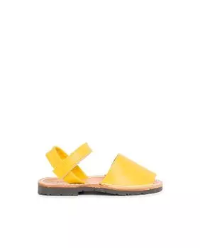 Детские кожаные сандалии Menorquina с липким ремешком Pisamonas, желтый