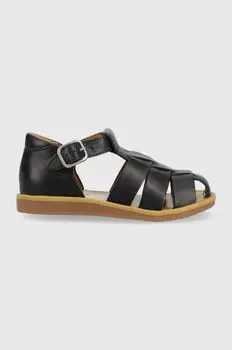 Детские кожаные сандалии Pom D'api, темно-синий