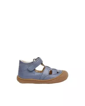 Детские кожаные сандалии с застежкой-липучкой Naturino, светло-синий