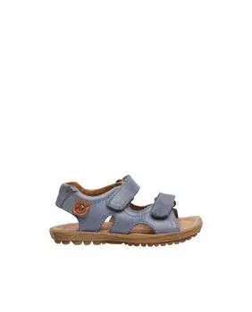 Детские кожаные сандалии с застежкой-липучкой Naturino, светло-синий