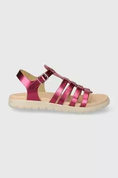 Детские кожаные сандалии SANDAL SOLEIMA Geox, фиолетовый