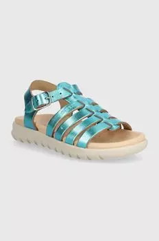 Детские кожаные сандалии Sandal Soleima Geox, зеленый