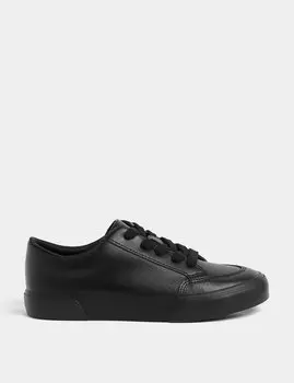 Детские кожаные школьные туфли Freshfeet (2 больших - 9 больших) Marks & Spencer, черный