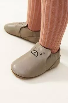 Детские кожаные тапочки Liewood, зеленый