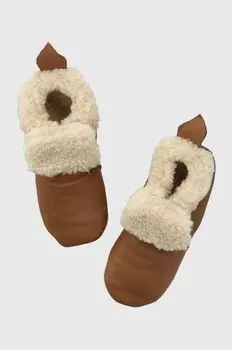 Детские кожаные тапочки Shoo Pom, коричневый