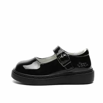 Детские кожаные туфли Kids Low-top Black Jeep, черный