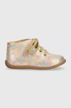 Детские кожаные туфли на плоской подошве Pom D'api, мультиколор