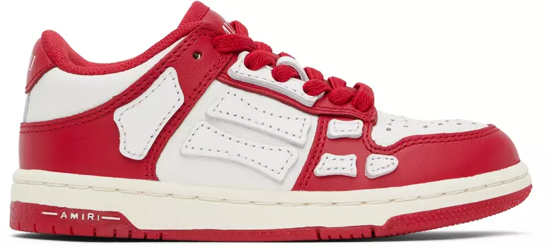 Детские красные и белые низкие кеды Skel-Top AMIRI, Varsity red