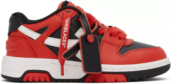 Детские красные и черные кроссовки для офиса Off-White