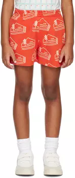 Детские красные шорты с изображением пуделя The Animals Observatory