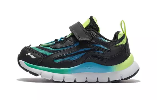 Детские кроссовки Aurora Skywalk Lifestyle PS Low-top черного/флуоресцентного желтого цвета Lining Young