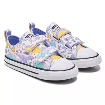 Детские кроссовки Chuck Taylor All Star 2V Low Top для малышей Converse, white/dinosaur