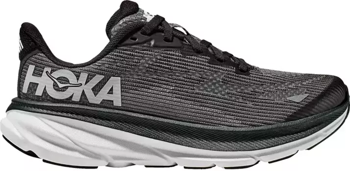 Детские кроссовки Clifton 9 для начальной школы HOKA, черный/белый