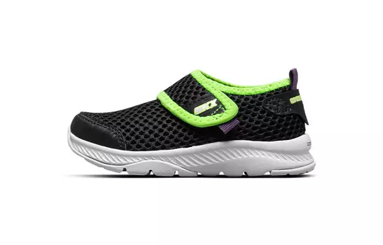 Детские кроссовки Comfy Grip Lifestyle PS Low-top черного/зеленого цвета Skechers, черный