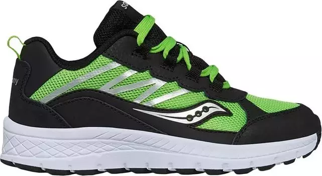 Детские кроссовки для бега Dash для начальной школы Saucony, черный/зеленый