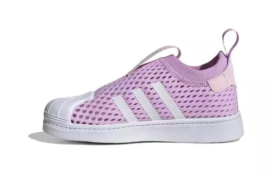 Детские кроссовки для скейтбординга adidas originals Superstar Series PS, Pray for light lavender/white/clear powder