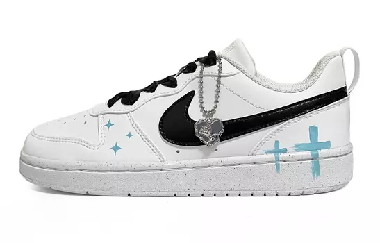 Детские кроссовки для скейтбординга Court Borough GS Low-top черного цвета Nike, белый