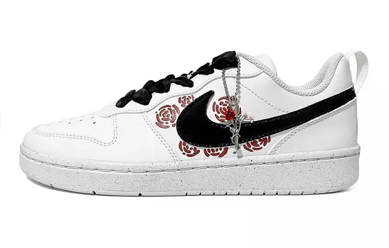 Детские кроссовки для скейтбординга Court Borough GS Low-top черного цвета Nike, белый