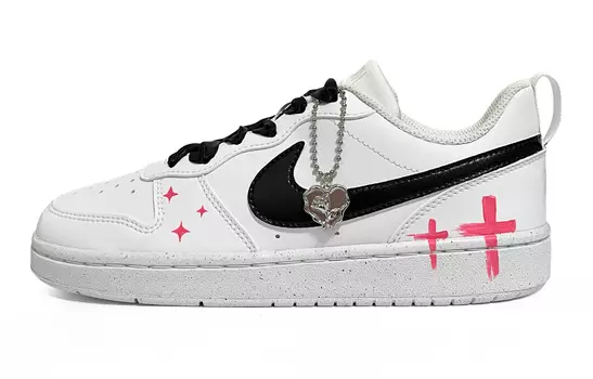 Детские кроссовки для скейтбординга Court Borough GS Low-top черного цвета Nike, белый