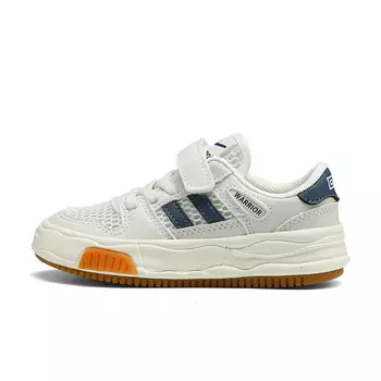 Детские кроссовки для скейтбординга, детские, низкие, коричневые Warrior, белый/синий