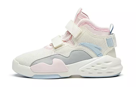 Детские кроссовки для скейтбординга GS High-top Ivory White/Silver/Oxygen Blue/Silver Anta Kids