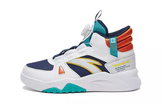 Детские кроссовки для скейтбординга GS High-top белые/синие/оранжевые Anta Kids