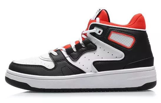 Детские кроссовки для скейтбординга GS High-top черные/белые/красные Lining Young