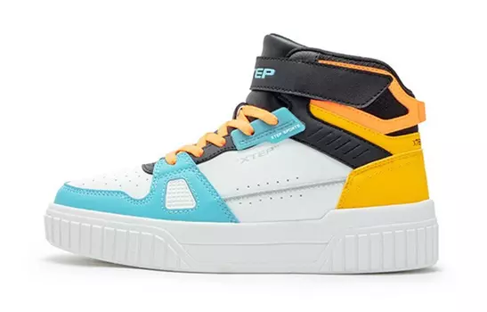 Детские кроссовки для скейтбординга GS High-top Белый/Черный/Желтый Xtep