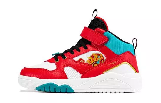 Детские кроссовки для скейтбординга GS High-top белые/красные Xtep, белый/красный