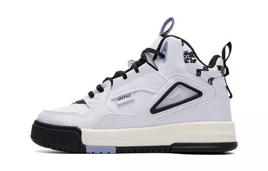 Детские кроссовки для скейтбординга GS High-top белые/черные Xtep, белый/черный