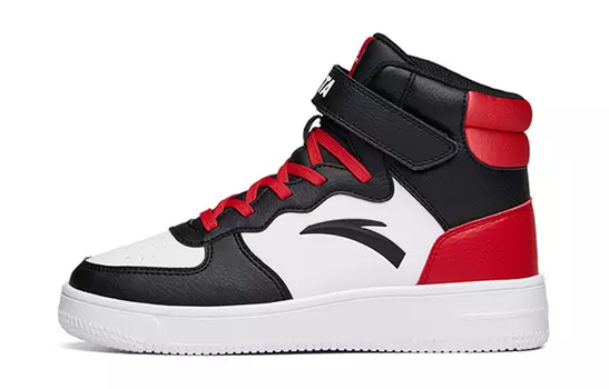 Детские кроссовки для скейтбординга GS High-top черные/белые/красные Anta Kids