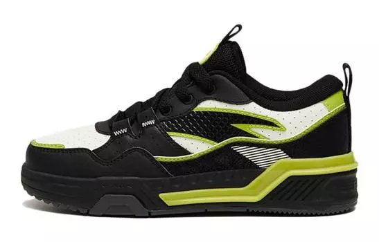 Детские кроссовки для скейтбординга GS Low-top Black/Green/White Anta Kids, зеленый