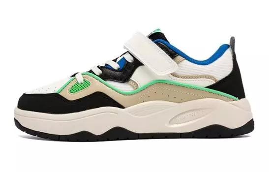 Детские кроссовки для скейтбординга GS Low-top бежевые/черные/зеленые Xtep, бежевый/черный/зеленый