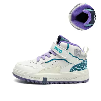 Детские кроссовки для скейтбординга Kids High-top Фиолетовый/Синий Jeep, слоновая кость/фиолетовый