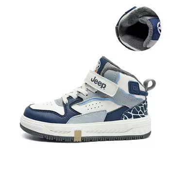 Детские кроссовки для скейтбординга Kids High-top цвета берлинской синевы/слоновой кости белого цвета Jeep, слоновая кость
