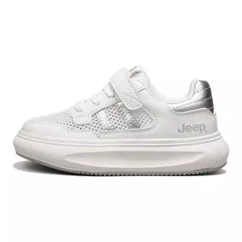 Детские кроссовки для скейтбординга Kids Low-top White/Silver Jeep, белый/серебряный