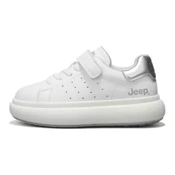 Детские кроссовки для скейтбординга Kids Low-top White/Silver Jeep, белый/серебряный