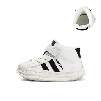 Детские кроссовки для скейтбординга Kids Low-top Белые/черные Jeep, слоновая кость/черный