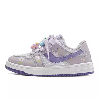 Детские кроссовки для скейтбординга Kids Low-top Белый/розовый Фиолетовый Bobdog, белый/фиолетовый