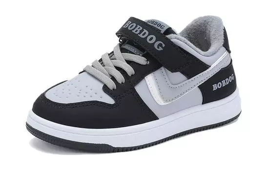 Детские кроссовки для скейтбординга Kids Low-top Black/Sky Grey Bobdog, черный
