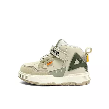 Детские кроссовки для скейтбординга Kids Mid-top Ivory White/Green Jeep, слоновая кость /зеленый